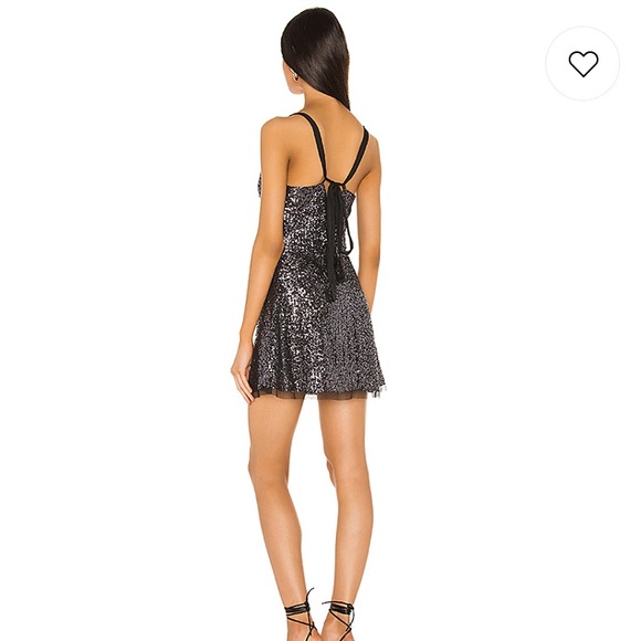 FREE PEOPLE Gold Rush Mini Sequin Black Dress LRG - Picture 2 of 9